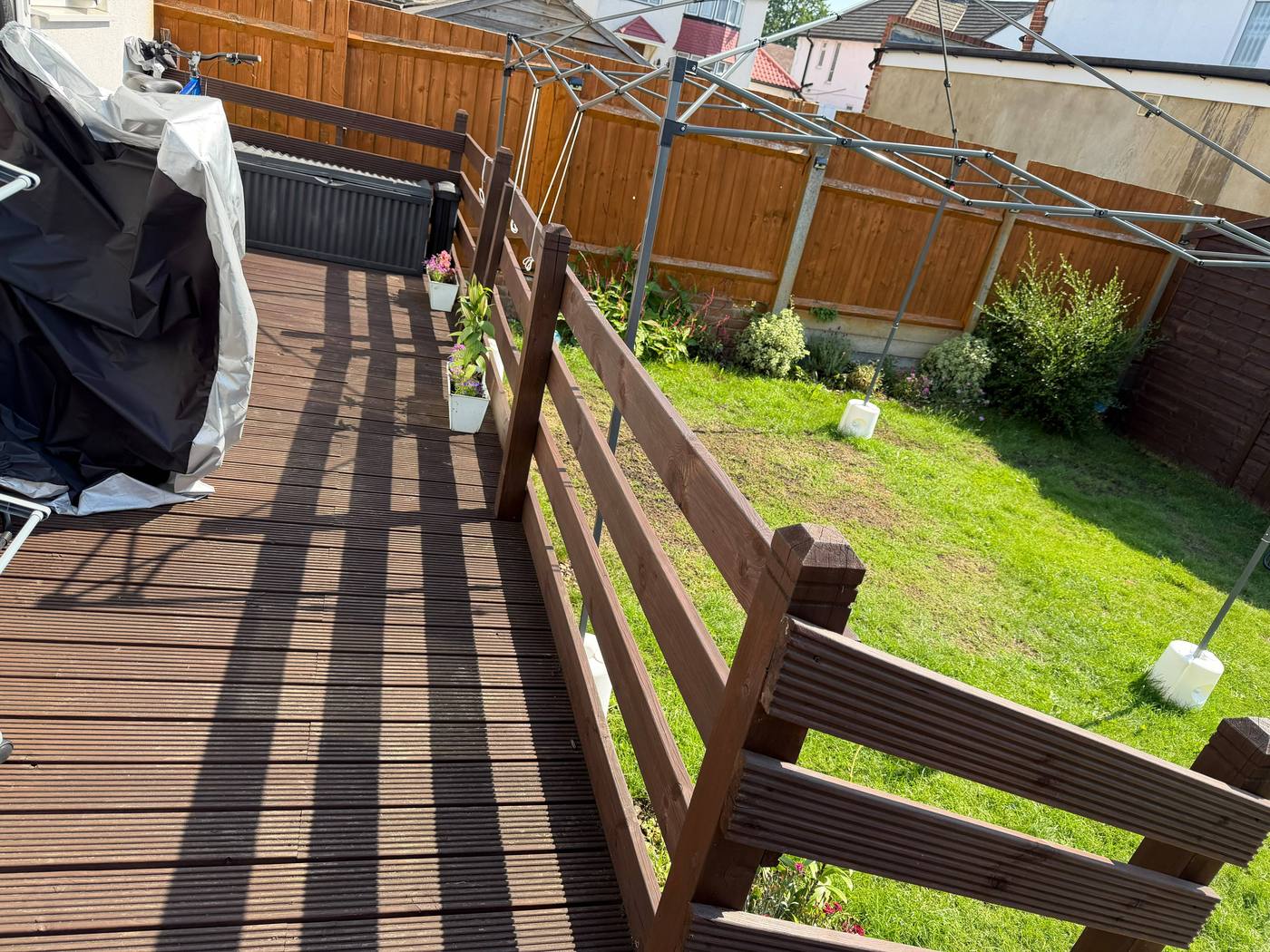 Decking and garden at Bovingdon