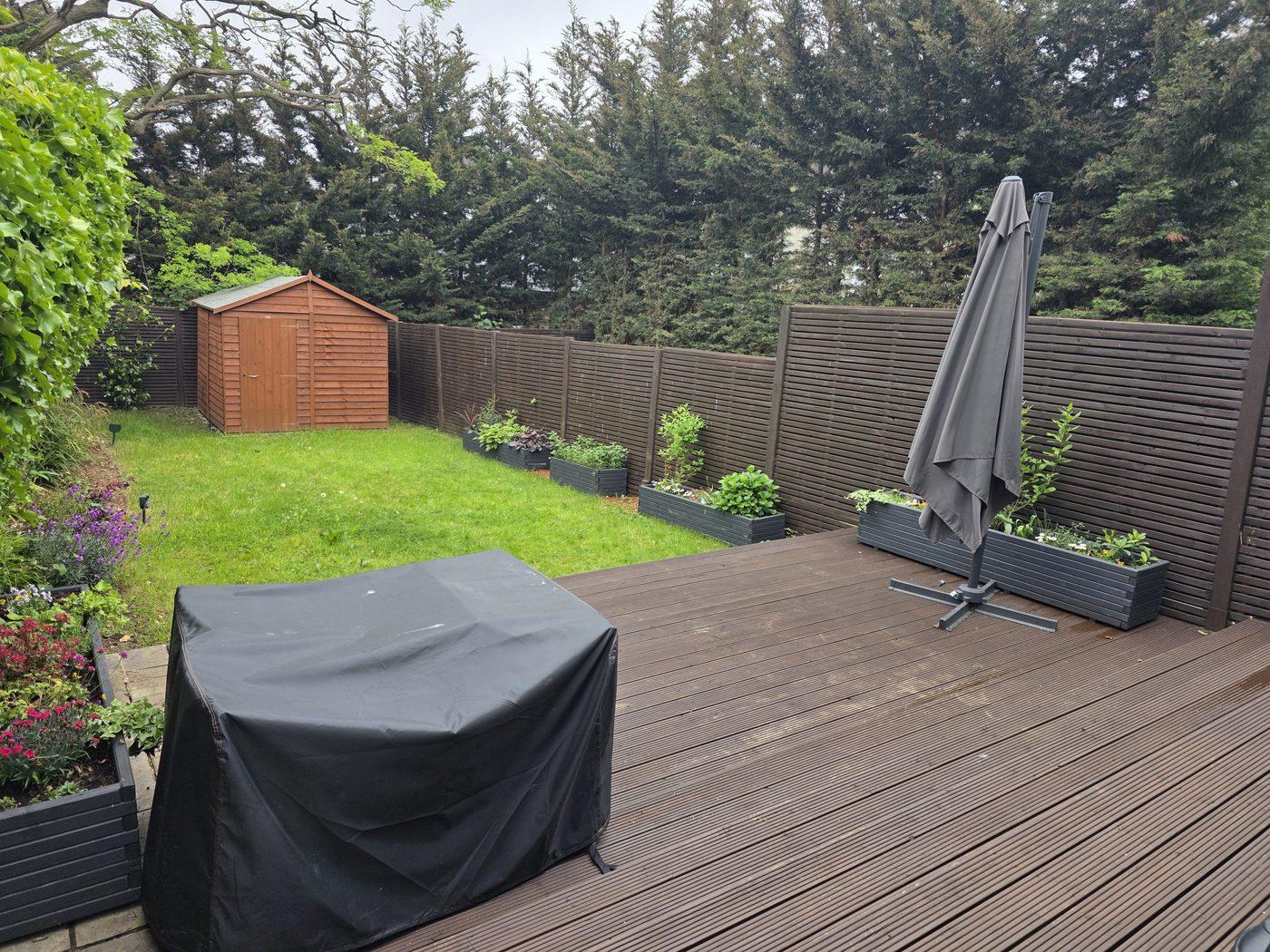 Rear garden and decking at Shapes